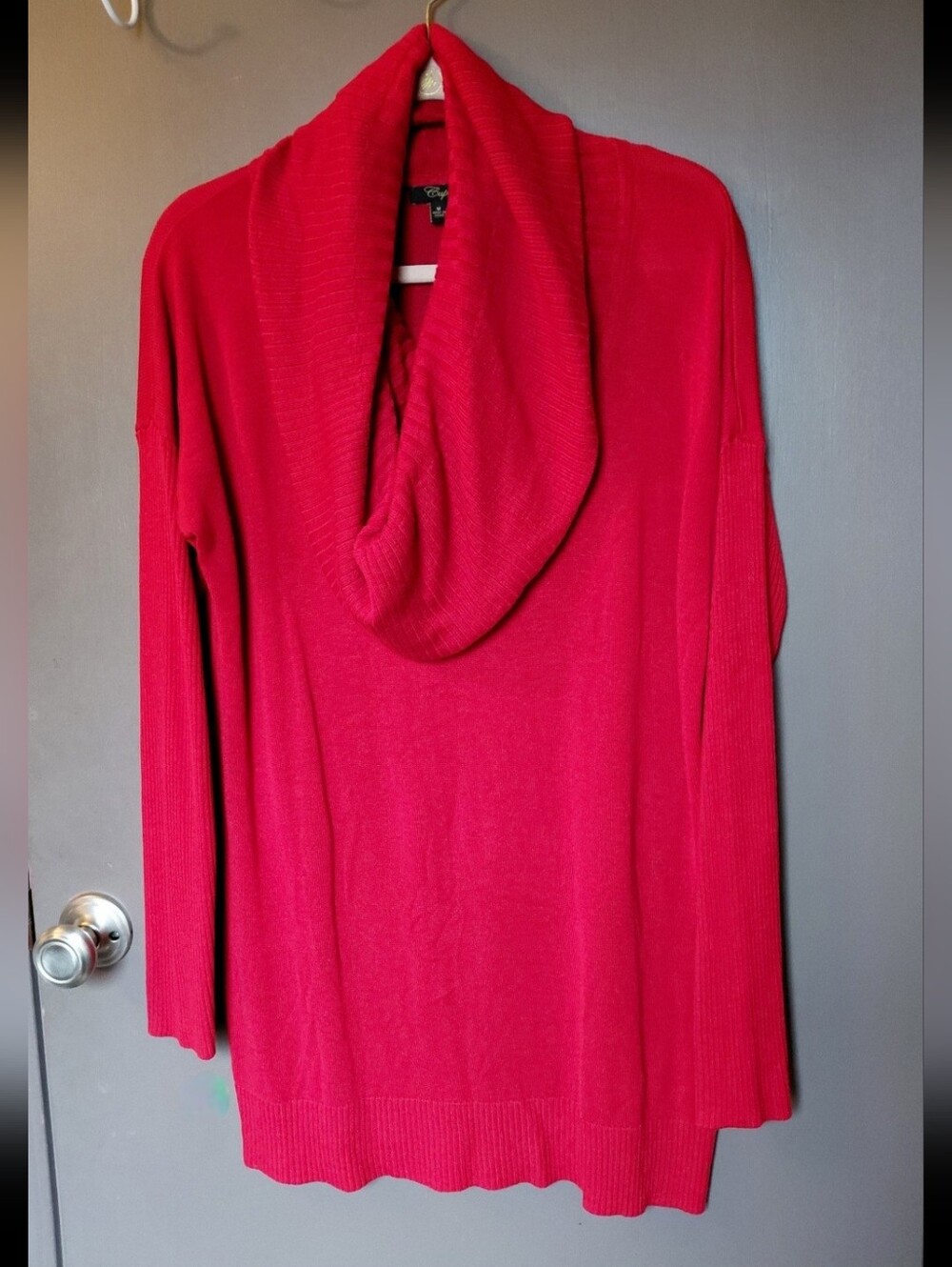 Cupio Red Cowl Neck Sweater